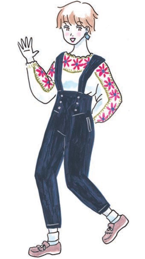 明るい女性のイラスト