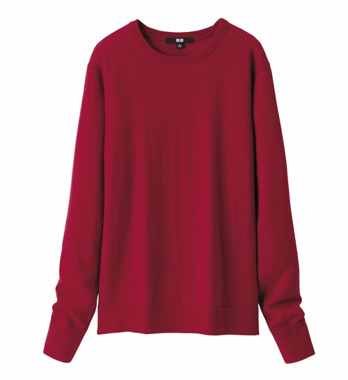 エクストラファインメリノクルーネックセーター