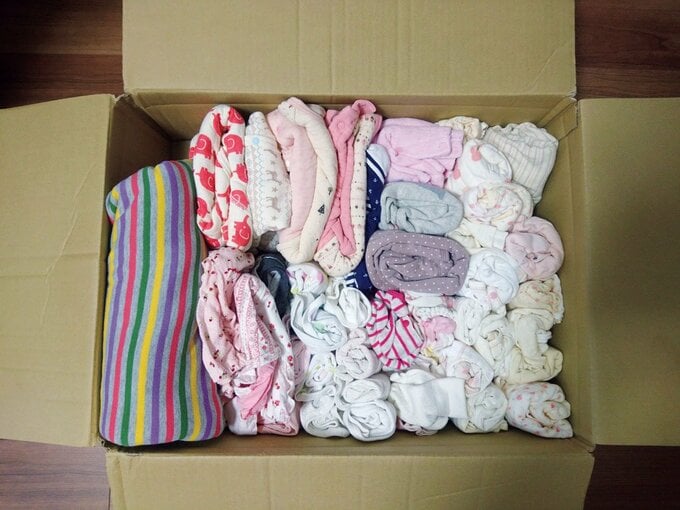 新生児服の段ボール捨てる前