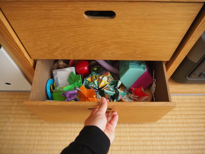 引きだしにしまった様子