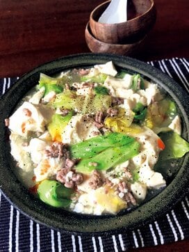 山本ゆりさんの大好きな味。レンチンでつくる「キャベツ入り塩麻婆豆腐」