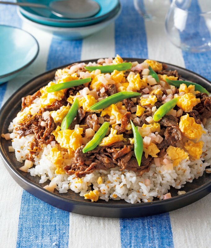 牛しぐれといり卵ののっけご飯