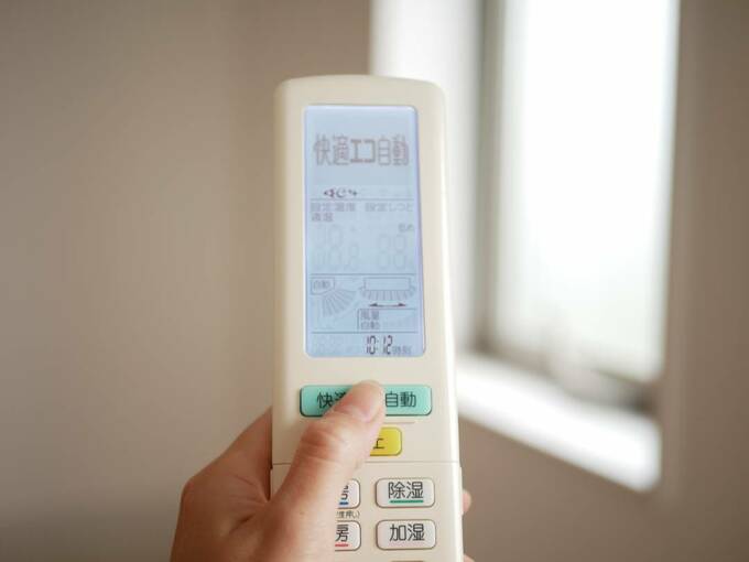 リモコンを持つ様子