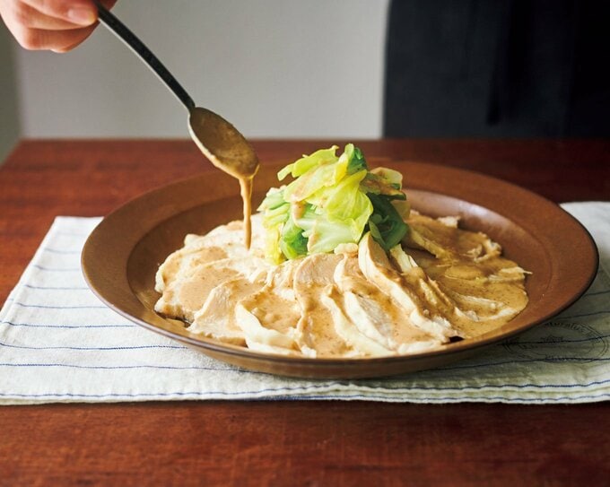 しっとり胸肉のゴママヨダレ