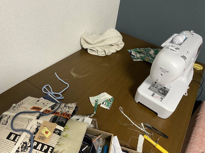 裁縫するときの机
