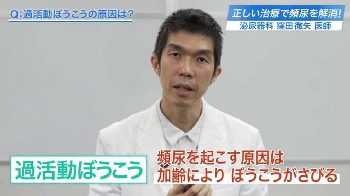 過活動膀胱を説明する男性