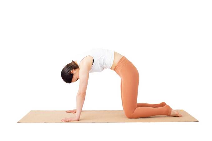 おへそをのぞき込む