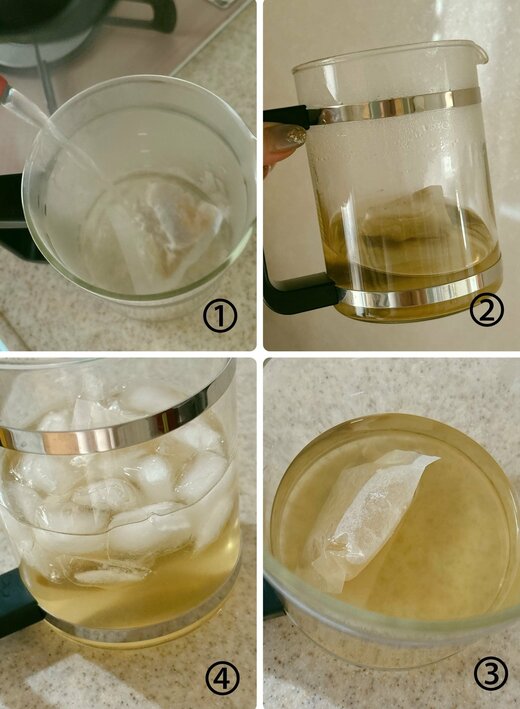 写真:ESSEだしをとる工程4つ