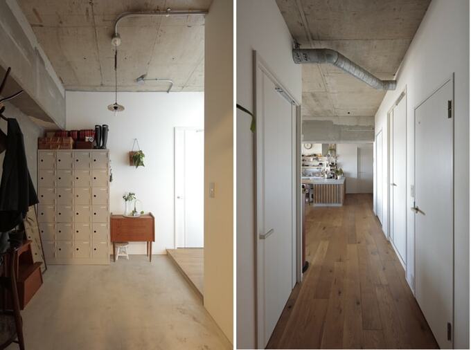 拡張したモルタルの玄関土間