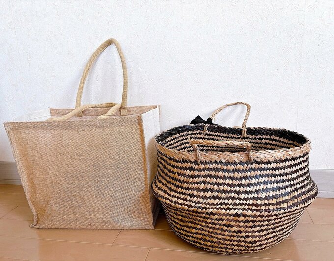 写真:カゴ。車移動の場合カゴにザクっと入れる