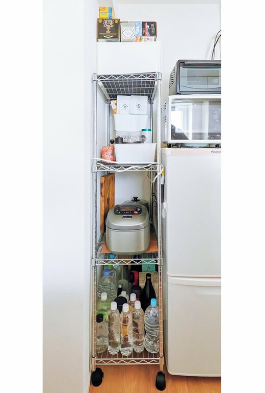 地震対策が施されたキッチンラック