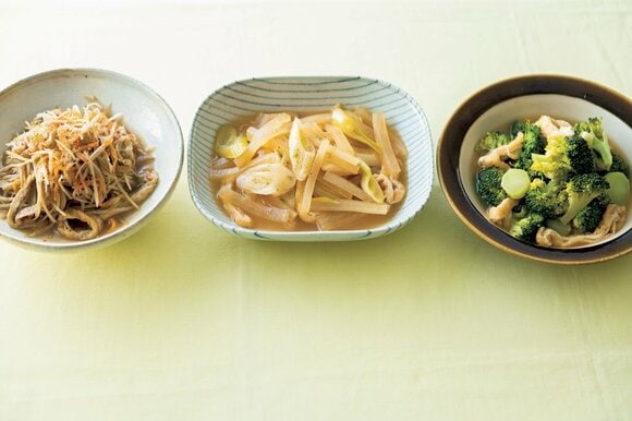 3品(ブロッコリー大根ゴボウニンジン)煮びたし