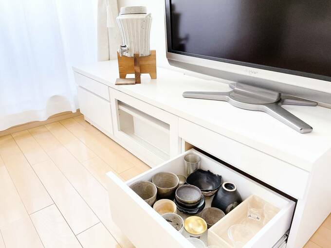 テレビ台に晩酌セットを収納