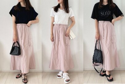 GU「カーゴスカート」の長さにアラフォー大歓喜。大人が今っぽく着られる3コーデ
