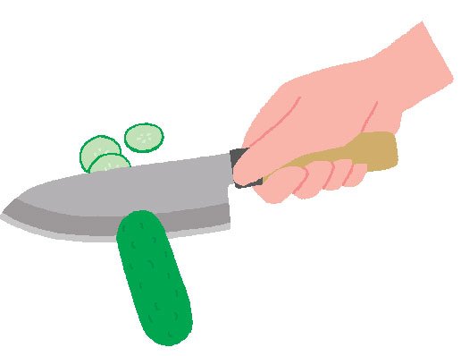 輪切りや千切りには刃中を使う