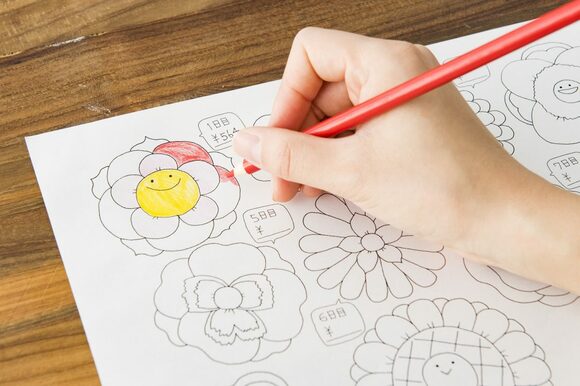 決めた絵柄を塗っていく