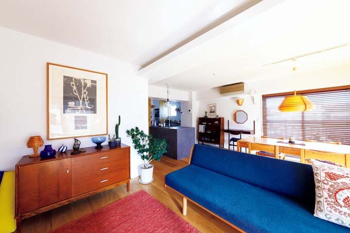 ゲスト用ベッドも兼ねたウェグナーのGE258ソファ