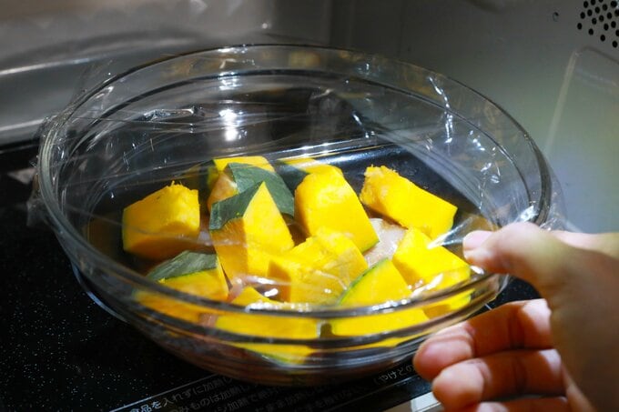 カボチャをレンチン