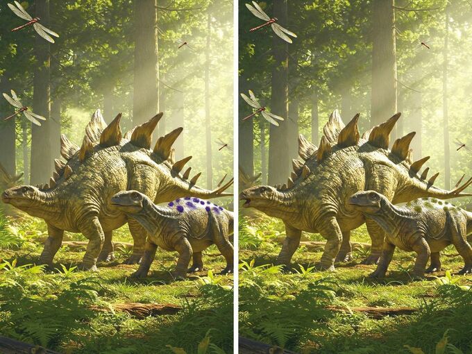 恐竜の間違い探しにチャレンジ！