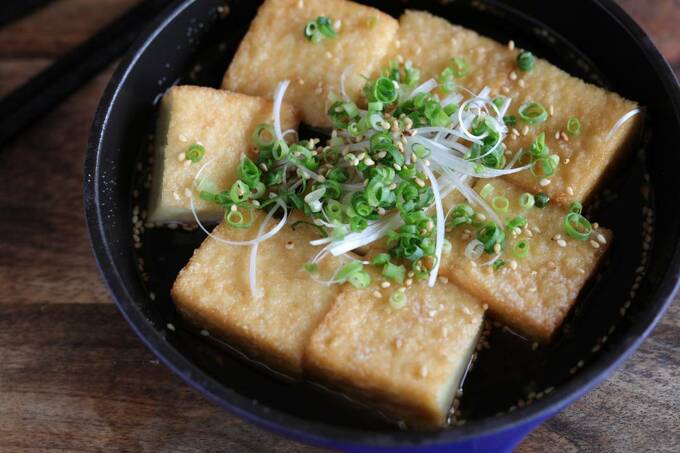 厚揚げのゴマ油のアヒージョ