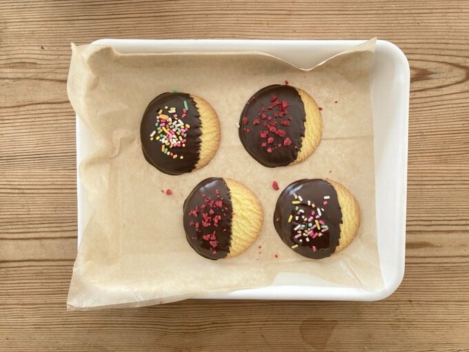 チョコの乾かし待ち