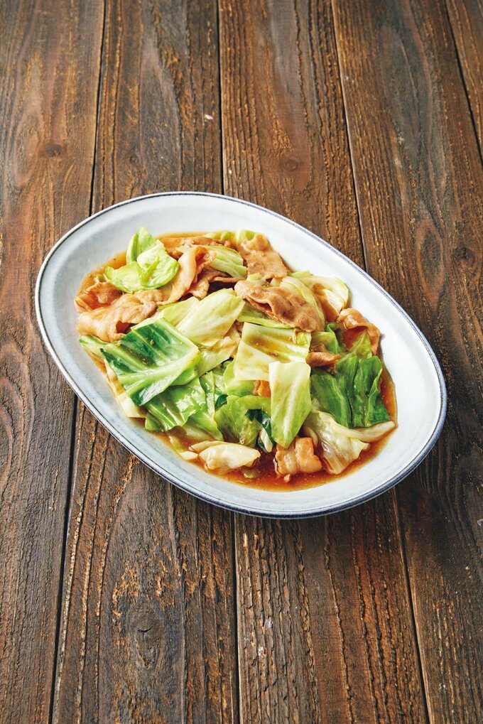 豚バラキャベツの和風とろみ炒め