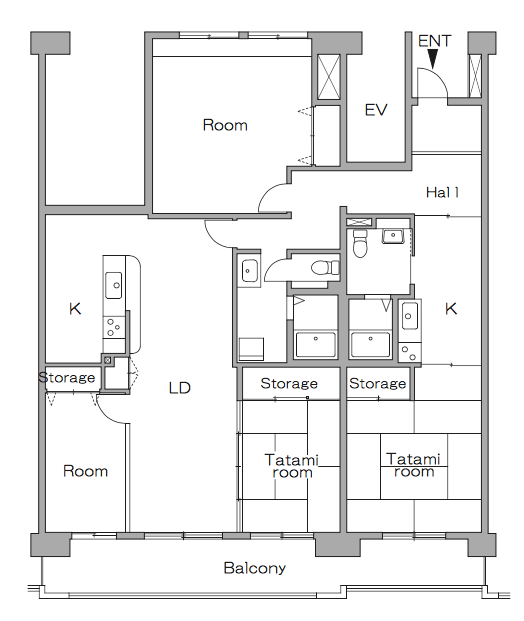 リノベーション前の間取り図