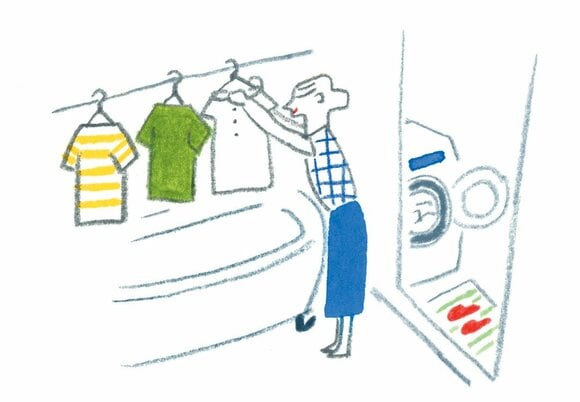 洗濯物干しは3歩で完了