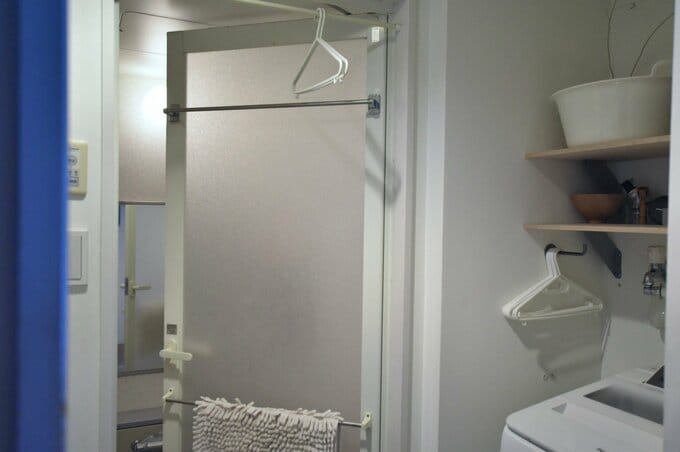 洗濯室にハンガー