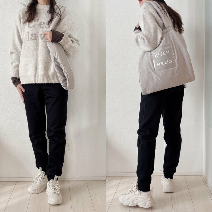 ユニクロ　ヒートテックボアスウェットパンツコーデ