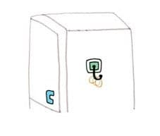 輪ゴムは冷蔵庫の側面に引っかける