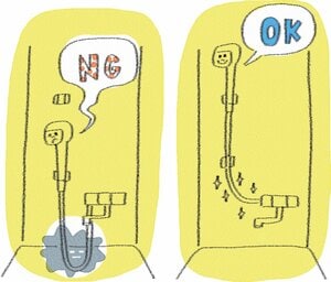 上がる前に浴室全体に水を流し、シャワーを高い位置にセット