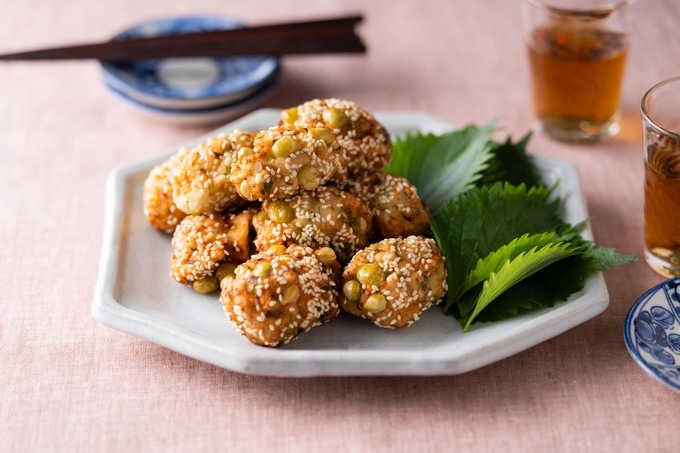 青エンドウのすり身揚げ