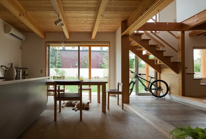 土間キッチンの全景