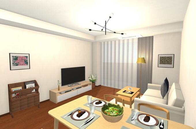 模様替えして画を飾れば、部屋に個性が出てる