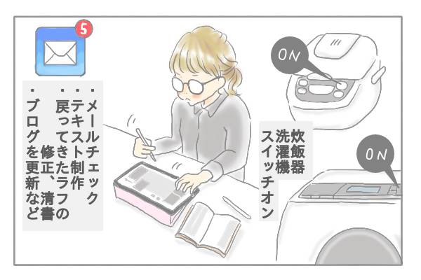 炊飯器洗濯機スイッチオン