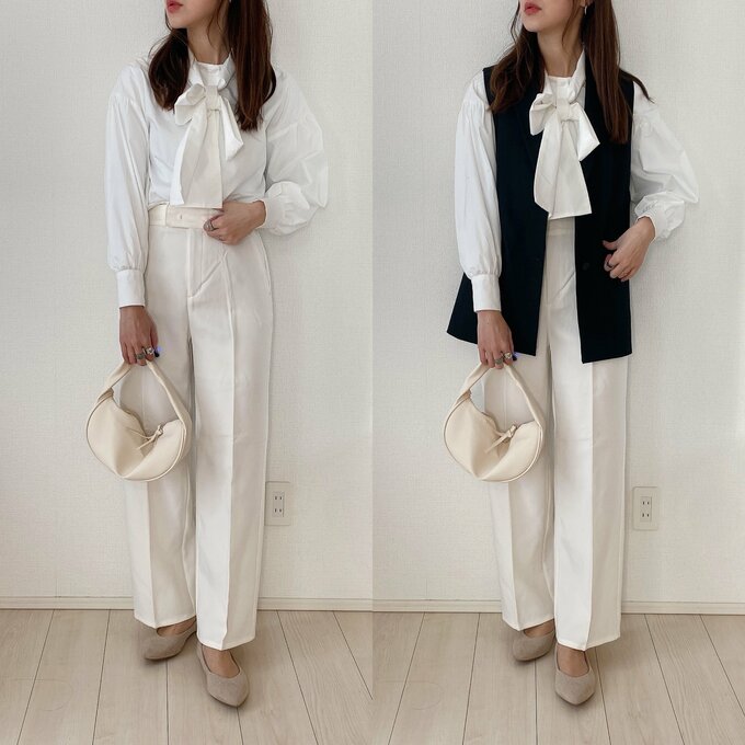 きれいめコーデにジレで今っぽさを