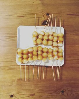 はなさんの手づくりお団子。成功のカギは大きさと水加減！