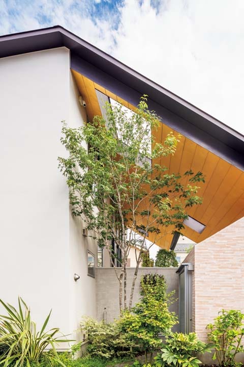 大きな屋根がある家の外観