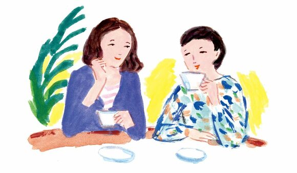 イラスト女性二人ティータイム
