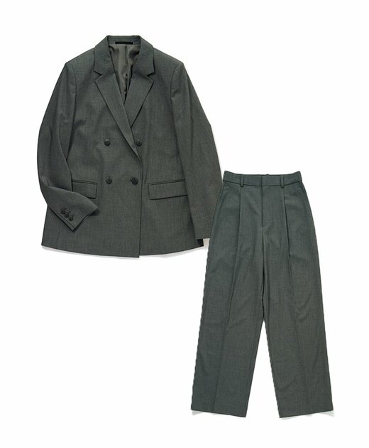 ユニクロのグレージャケットとパンツ