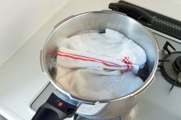 ふきんの煮洗い