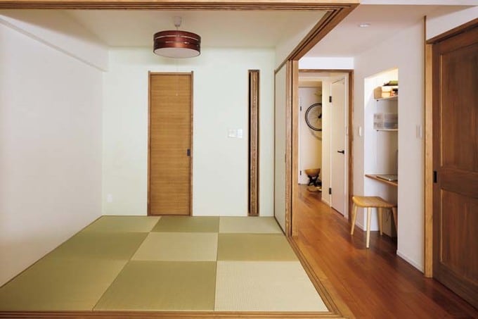 既存を生かして縁なし畳のコンパクトな和室にリノベ