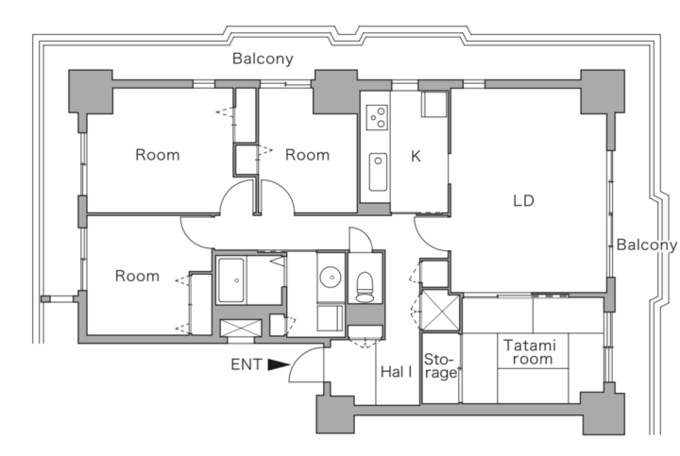 リノベーション前の間取り図
