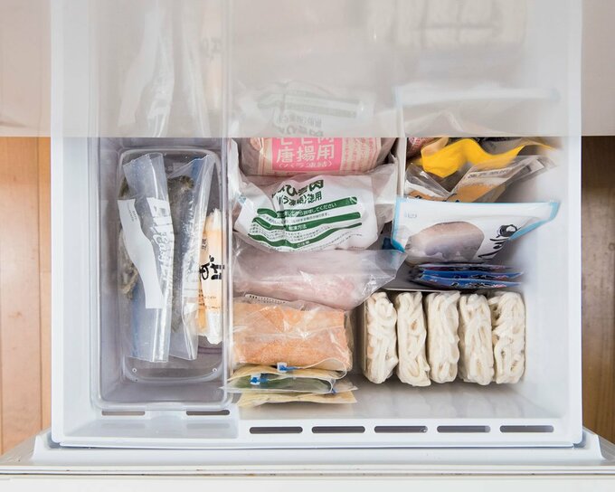 冷凍室の収納の様子