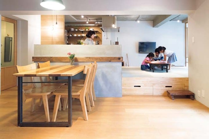 小上がりの畳スペースはなごみの空間