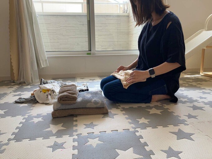 取り込んだ洗濯物をすぐにたためる