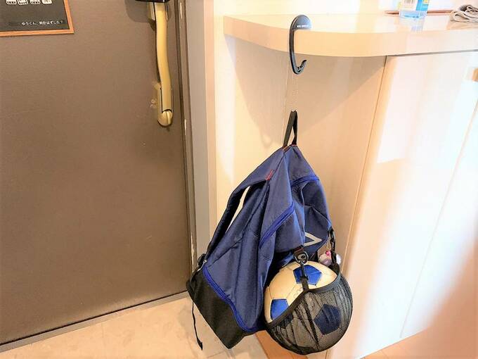 部活バッグひっかけ