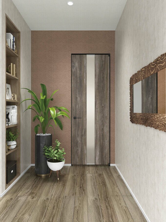 落ち着いた色柄のドア