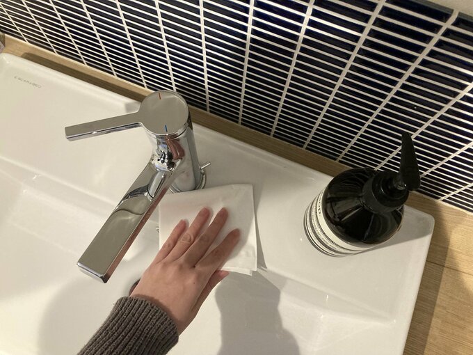 ボウルに残った水分をふくだけの簡単掃除